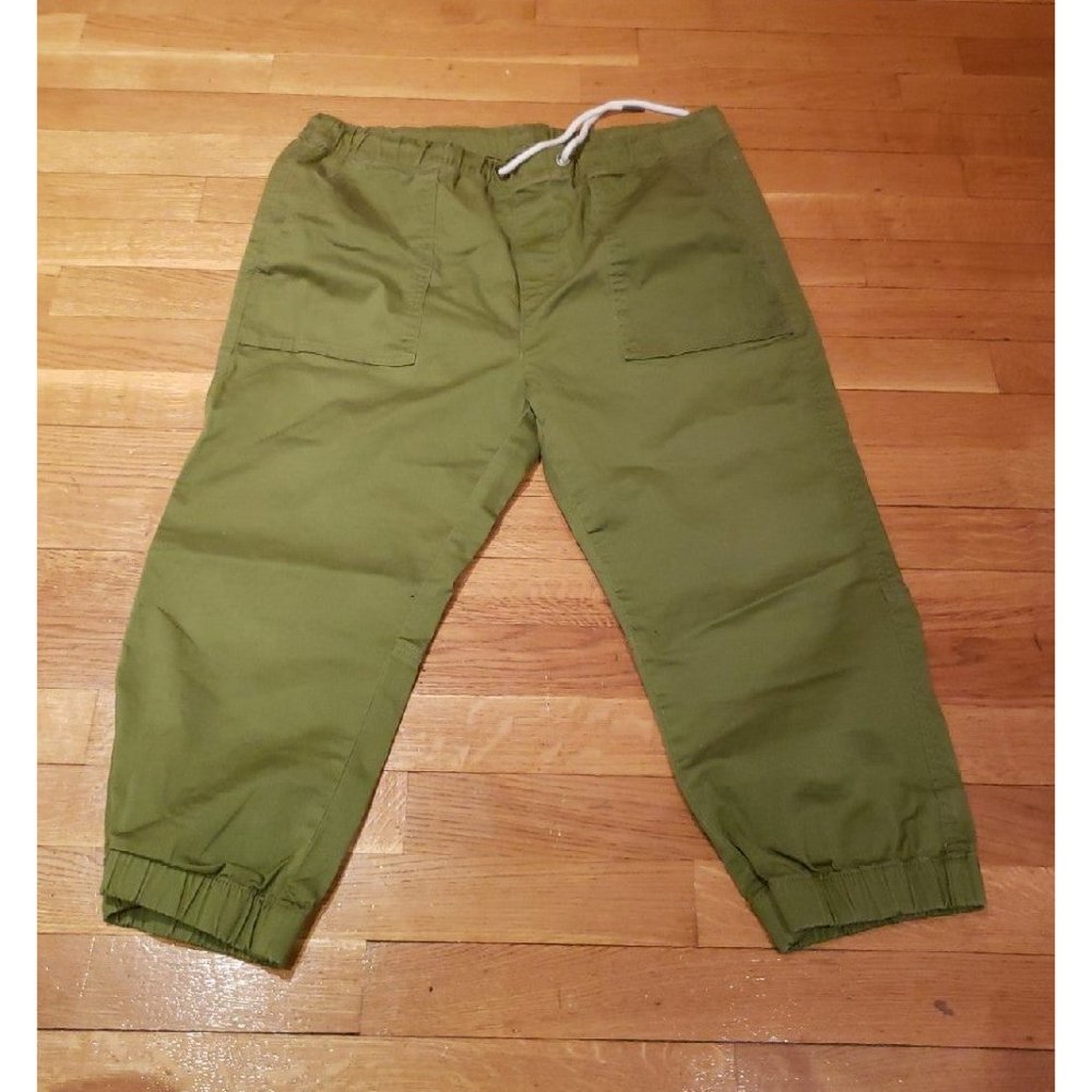 Xios green cropped joggers size L NWOT